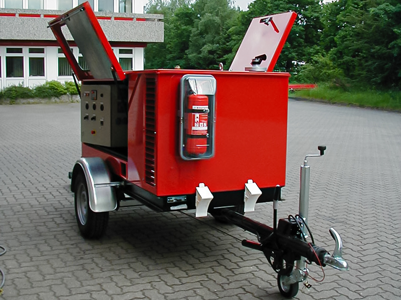 60 kVA Notstromanlage als 1-Achs Anhänger für eine Feuerwehr in Mitteldeutschland 