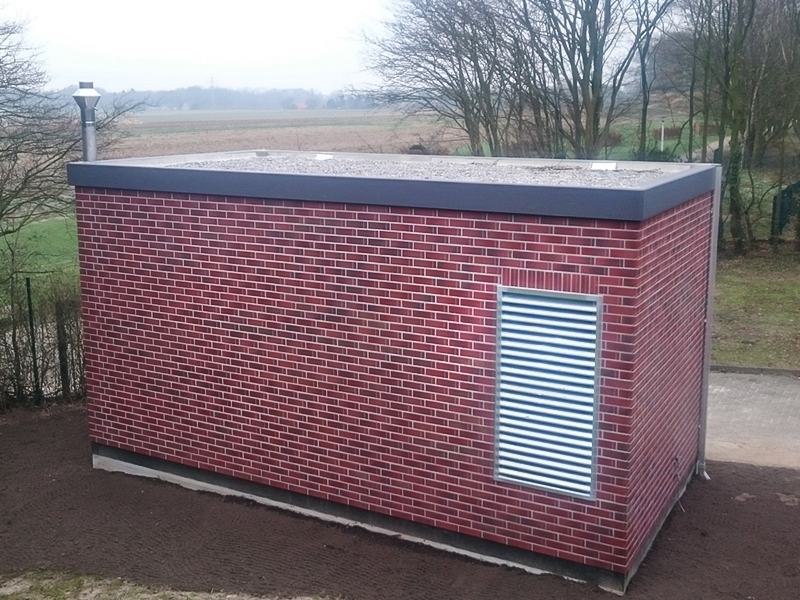 200 kVA Notstromanlage in einer Betonstation für Stadtwerke